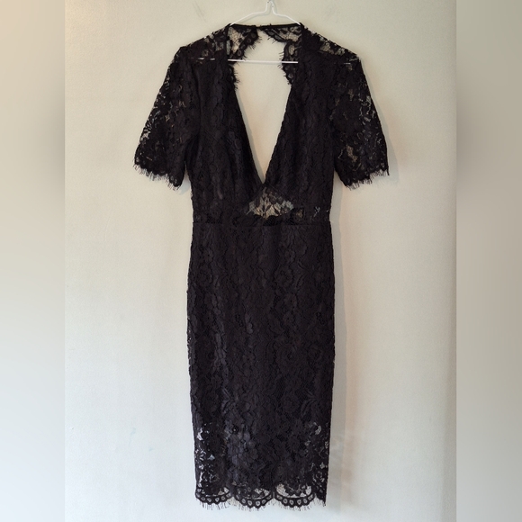 Passionate Heart Black Lace Midi Dress - M - Picture 5 of 12